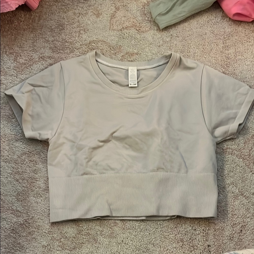 Aerie Offline Light Gray Crop Top